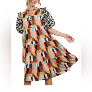 THML Marvelous Mixed Media Midi Dress